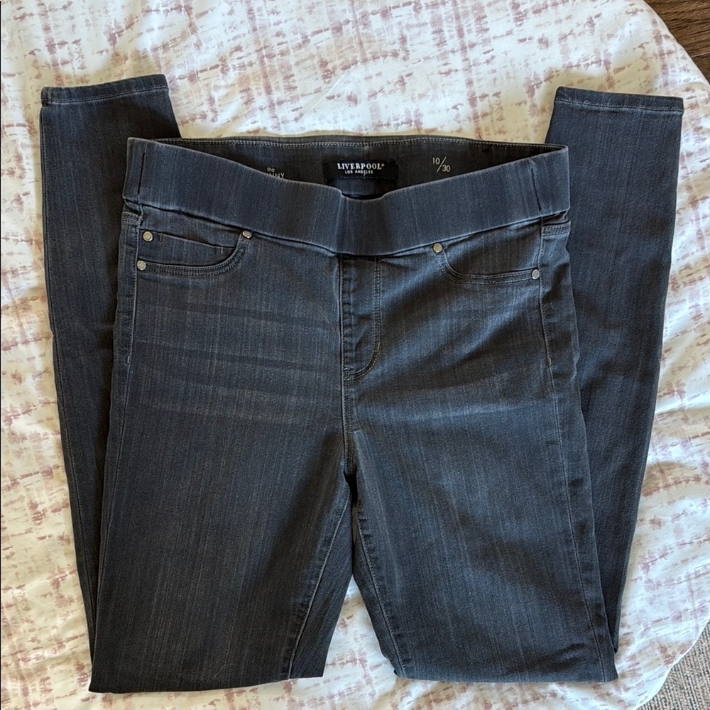 Liverpool Black Denim Jeggings Size 10